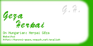 geza herpai business card