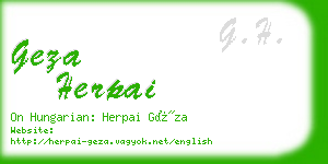 geza herpai business card